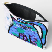 Pochette À Accessoires Funky Abstrait Art Cat (Ouvrir)