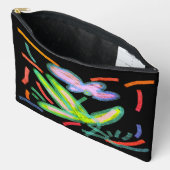 Pochette À Accessoires Funky Abstrait Floral Art (Ouvrir)