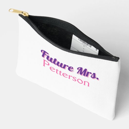Pochette À Accessoires Futur Mme ajouter nom de la mariée enterrement de (Ouvrir)