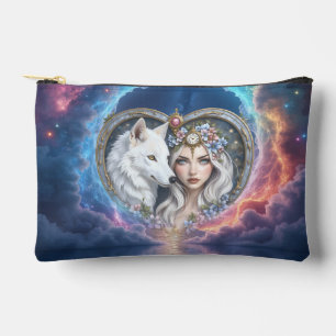 Pochette À Accessoires Gardien au clair de lune du Cœur Éternel.