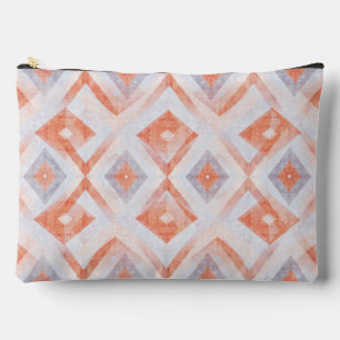 Pochette À Accessoires Géométrique Rustic Diamond en Terracotta et Bleu