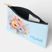 Pochette À Accessoires Gerbera flowers add name blue (Ouvrir)