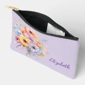 Pochette À Accessoires Gerbera flowers add name purple (Ouvrir)