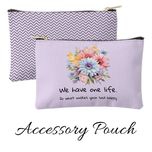 Pochette À Accessoires Gerbera flowers positive words purple