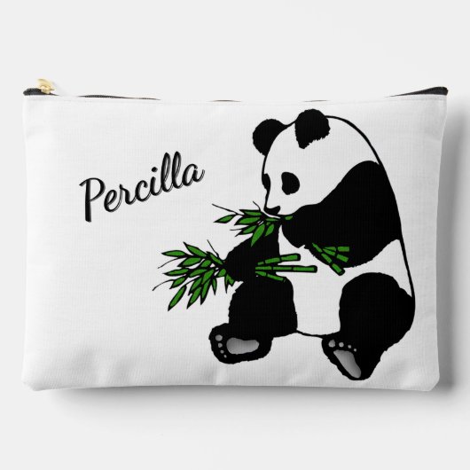 Pochette À Accessoires Giant Panda Eats Bamboo Name (Recto)