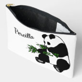 Pochette À Accessoires Giant Panda Eats Bamboo Name (Ouvrir)