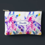 Pochette À Accessoires Giraffe Watercolor Painting Purple Blue Girls<br><div class="desc">Giraffe Watercolour Painting. Designed from my original watercolours.</div>