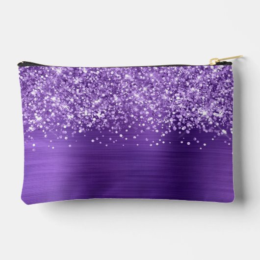 Pochette À Accessoires Glittery Amethyst Glam Script Name (Verso)