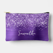Pochette À Accessoires Glittery Amethyst Glam Script Name (Recto)