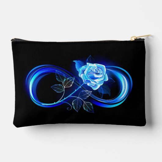 Pochette À Accessoires Glowing infinity with blue rose (Verso)