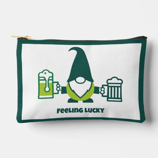 Pochette À Accessoires Gnome de la Saint-Patrick avec chope de bière (Recto)