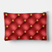 Pochette À Accessoires Gold et Red Diamond Tufted (Verso)