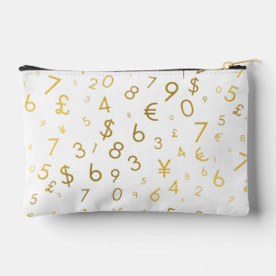 Pochette À Accessoires Gold Luxury Numéros & Devise Symboles Motif