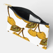 Pochette À Accessoires Golden Metallic Cherries Pattern (Ouvrir)