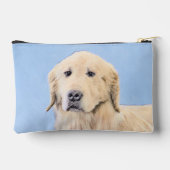Pochette À Accessoires Golden Retriever Painting mignon Original Chien Ar (Verso)