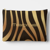 Pochette À Accessoires Golden Zebra Stripes Motif (Recto)