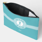 Pochette À Accessoires Golfers Life Better at Tee Time Female Golfer Teal (Ouvrir)