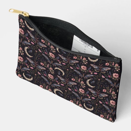 Pochette À Accessoires Gorgeous Moths Flowers and Moons Pattern (Ouvrir)