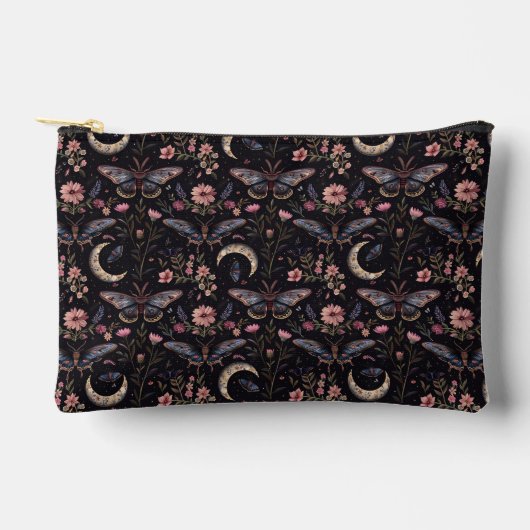 Pochette À Accessoires Gorgeous Moths Flowers and Moons Pattern (Recto)