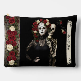 Pochette À Accessoires Gothic Rose Queen – Dark Romantic Art avec Squelet