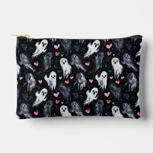 Pochette À Accessoires Gothique Éffrayant Valentin Fantômes avec Coeurs