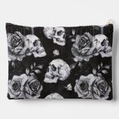 Pochette À Accessoires Gothique occulte crâne et Rose (Verso)