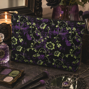 Pochette À Accessoires Gothique Violet & Vert Botanique Halloween