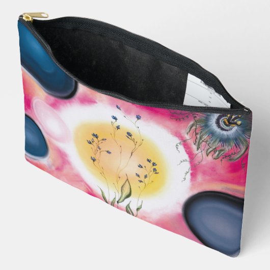 Pochette À Accessoires Grâce Bleue de Filigrane (Ouvrir)