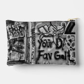 Pochette À Accessoires Graffiti Urban Street Grunge noir et blanc (Verso)