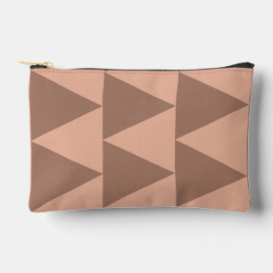 Pochette À Accessoires Grand Triangles géométriques Mocha Mousse Dusty ro
