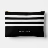 Pochette À Accessoires Grandes Blances Noires Modernes & Nom Gras (Recto)