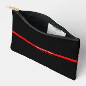 Pochette À Accessoires graphique Thin Red Line avec texte sur un (Ouvrir)