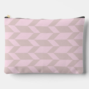 Pochette À Accessoires Gras Flèche à deux tons Chevron Grille Rose neutre