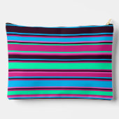 Pochette À Accessoires Gras Magenta, Aqua & Pouch Bleu rayé (Verso)