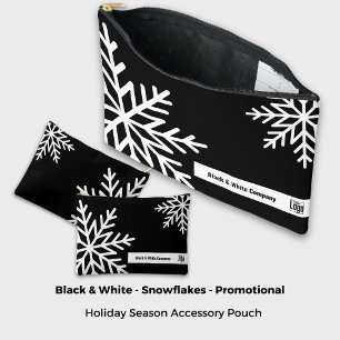 Pochette À Accessoires Gras Snowflake noir & blanc récompense promotionne