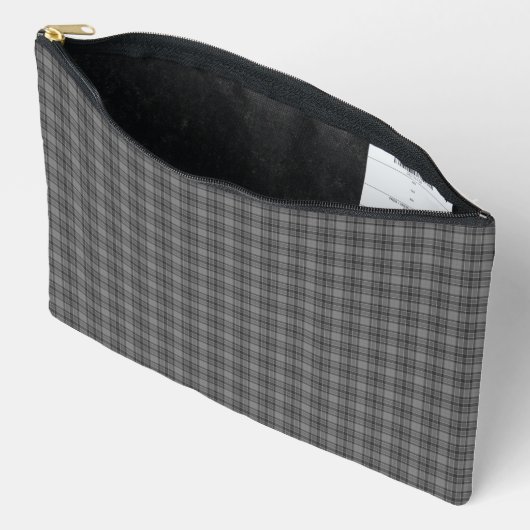 Pochette À Accessoires Gray Plaid Tartan Pattern (Ouvrir)
