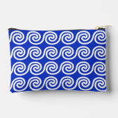 Pochette À Accessoires Grec Meander Key Waves Motif Bleu (Verso)