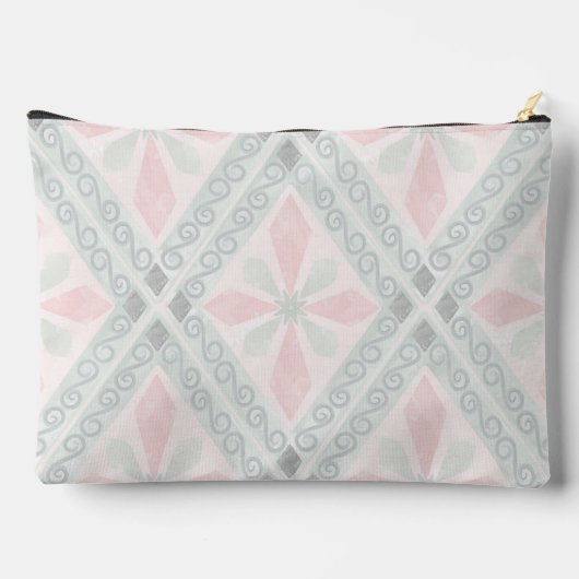 Pochette À Accessoires Green and pink pastel diamond pattern (Verso)