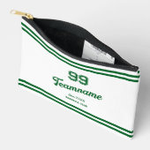 Pochette À Accessoires Green Baseball Custom Player Numéro et nom de l'éq (Ouvrir)