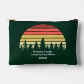 Pochette À Accessoires Green Forest Sunset Camping Trip Personnalisable (Recto)