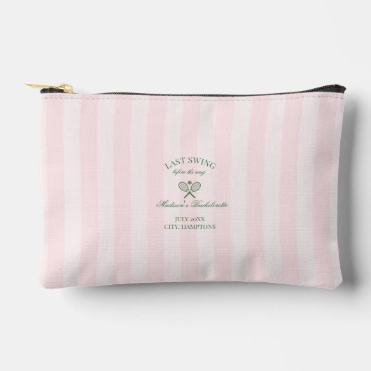 Pochette À Accessoires Green Tennis Rackets Pink Striped Bridal Shower  (Recto)