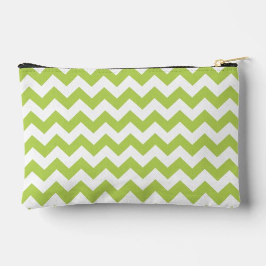 Pochette À Accessoires Green Zigzag, Green Chevron, Motif géométrique (Verso)