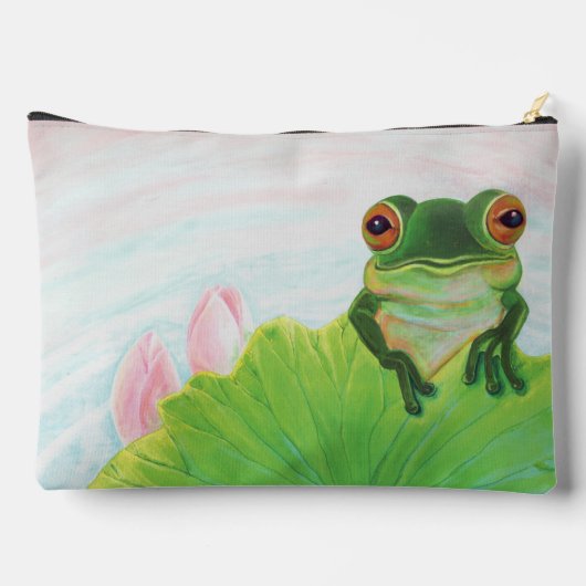 Pochette À Accessoires Grenouille verte Se détendre dans l'étang (Verso)