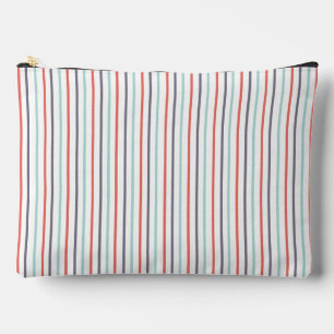 Pochette À Accessoires Grille Verticale Blanc Grand Accessoire Pouch