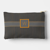 Pochette À Accessoires Gris avec fines rayures orange (Verso)