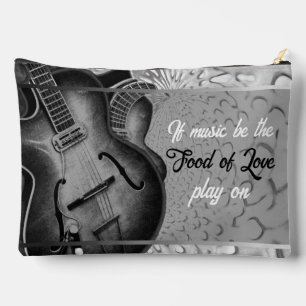 Pochette À Accessoires Gris Guitare Musique Voyage Personnalisé Accessoir