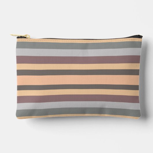 Pochette À Accessoires Gris jaune bleu pourpre rayures (Recto)