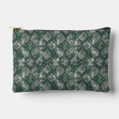 Pochette À Accessoires Gris, peau de serpent imitation verte. (Recto)