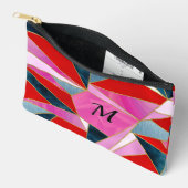 Pochette À Accessoires gris rouge chic abstrait (Ouvrir)