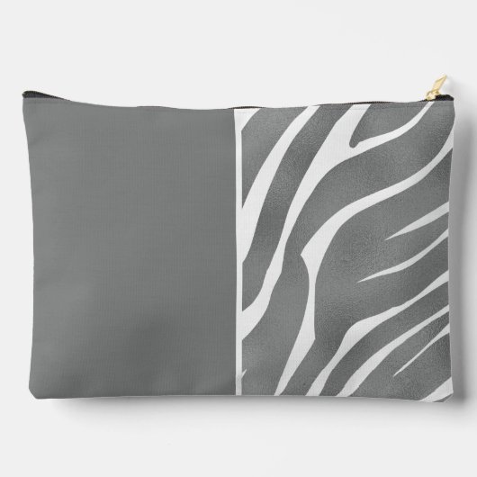 Pochette À Accessoires Gris Zebra Stripes Motif (Verso)
